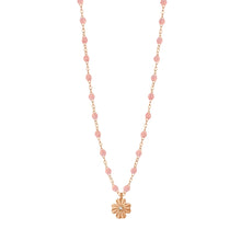 Gigi Clozeau - Collier blush Trèfle Lumière, diamant, or rose, 42 cm