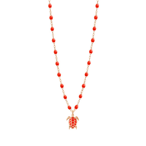 Gigi Clozeau - Collier corail Tortue, or rose, 42 cm
