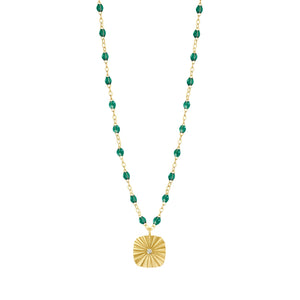 Gigi Clozeau - Collier émeraude Miss Lumière diamant, or jaune, 42 cm