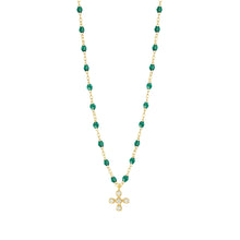 Gigi Clozeau - Collier émeraude Spark diamants, or jaune, 42 cm