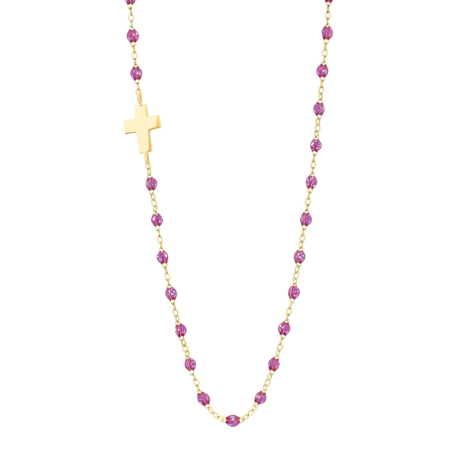 Gigi Clozeau - Collier galaxy Croix de côté, or jaune, 42 cm