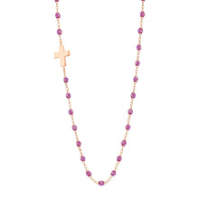Gigi Clozeau - Collier galaxy Croix de côté, or rose, 42 cm