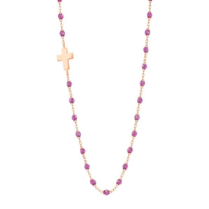 Gigi Clozeau - Collier galaxy Croix de côté, or rose, 42 cm