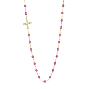 Gigi Clozeau - Collier galaxy Croix Vintage, diamants, or jaune, 42 cm