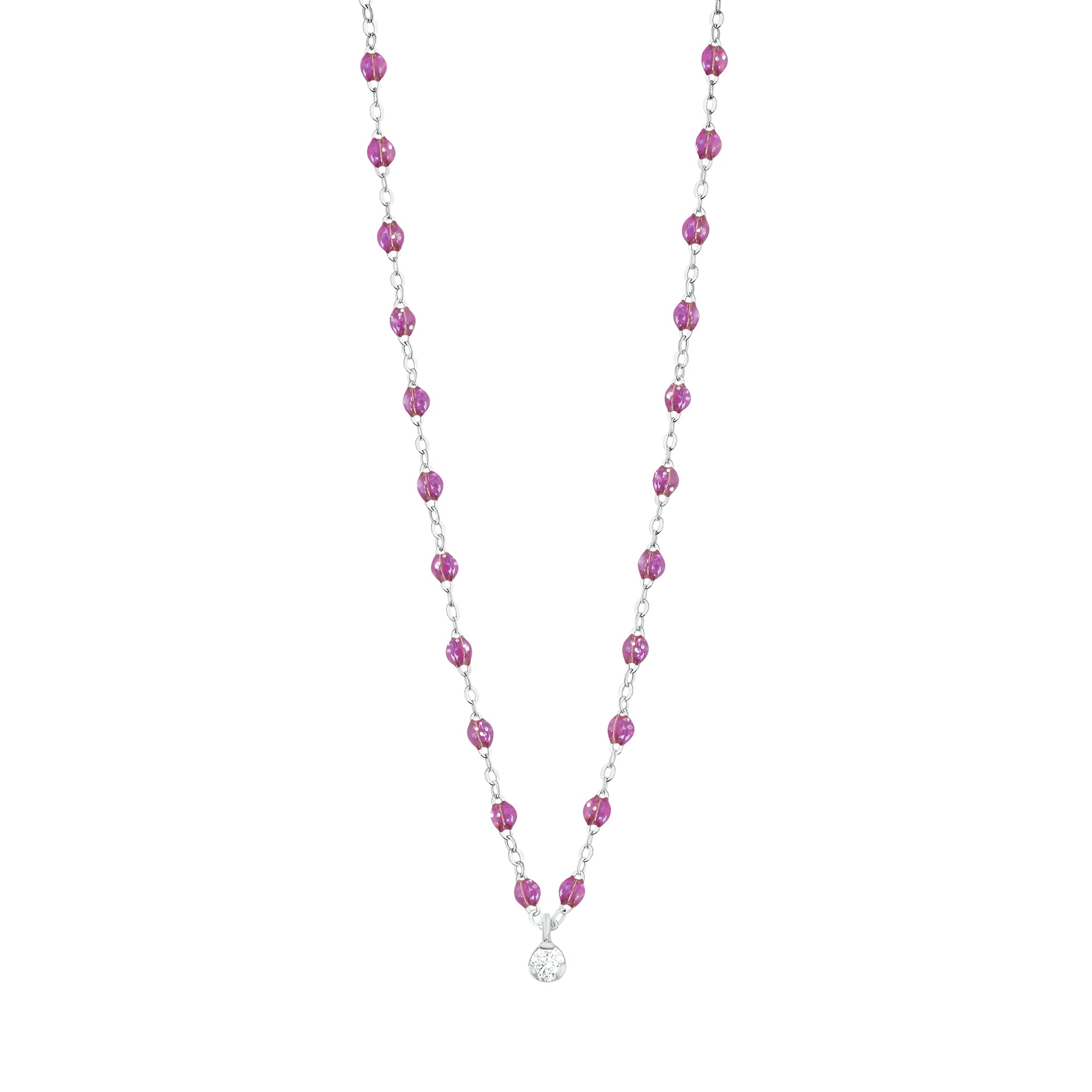 Gigi Clozeau - Collier galaxy Gigi Suprême, or blanc, 1 diamant, 42 cm
