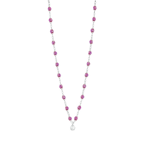 Gigi Clozeau - Collier galaxy Gigi Suprême, or blanc, 1 diamant, 42 cm