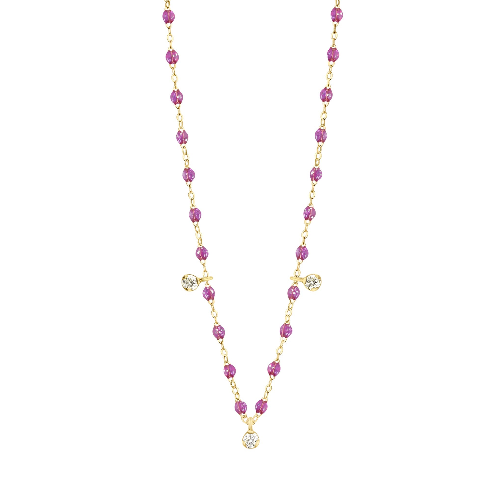 Gigi Clozeau - Collier galaxy Gigi Suprême, or jaune, 3 diamants, 45 cm