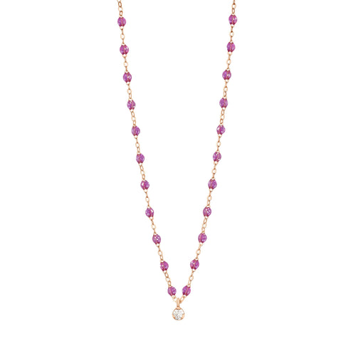 Gigi Clozeau - Collier galaxy Gigi Suprême, or rose, 1 diamant, 42 cm