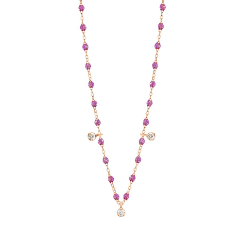 Gigi Clozeau - Collier galaxy Gigi Suprême, or rose, 3 diamants, 45 cm