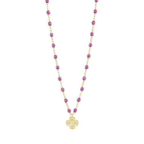 Gigi Clozeau - Collier galaxy Lucky Trèfle, diamants, or jaune, 42 cm