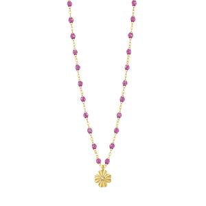 Gigi Clozeau - Collier galaxy Trèfle Lumière, diamant, or jaune, 42 cm
