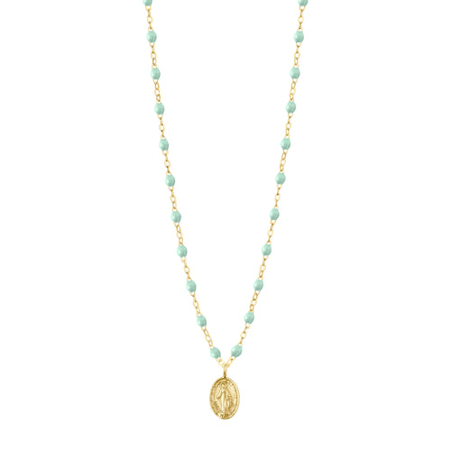 Gigi Clozeau - Collier jade Madone, or jaune, 42 cm