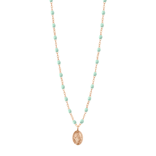 Gigi Clozeau - Collier jade Madone, or rose, 42 cm