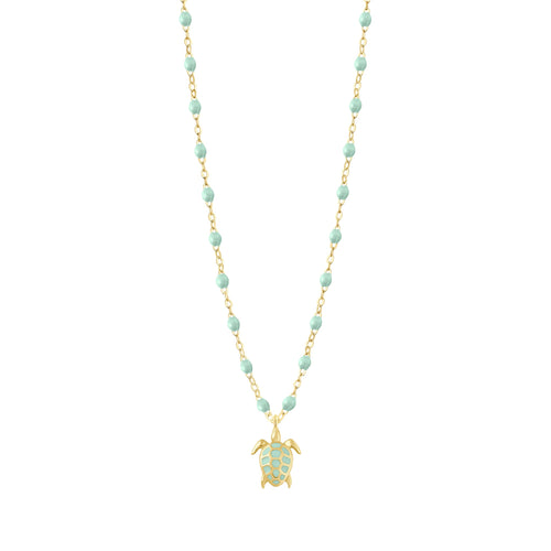 Gigi Clozeau - Collier jade Tortue, or jaune, 42 cm