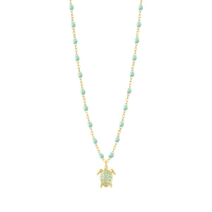 Gigi Clozeau - Collier jade Tortue, or jaune, 42 cm