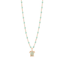 Gigi Clozeau - Collier jade Tortue, or rose, 42 cm