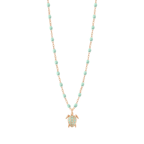 Gigi Clozeau - Collier jade Tortue, or rose, 42 cm