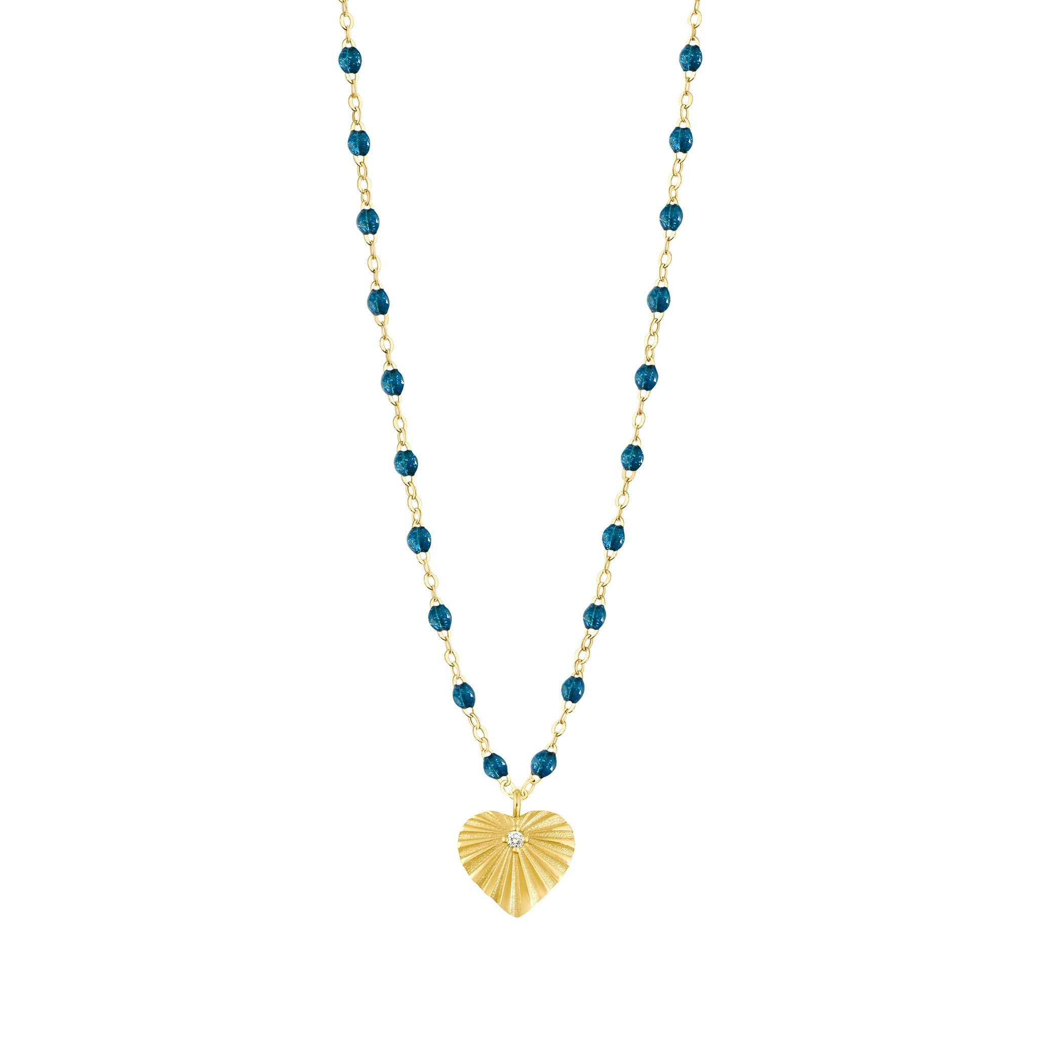 Gigi Clozeau - Collier jungle Cœur Lumière, diamant, or jaune, 42 cm