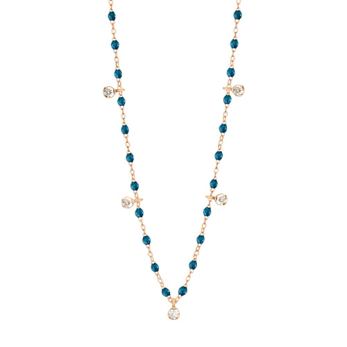 Gigi Clozeau - Collier jungle Gigi Suprême, or rose, 5 diamants, 45 cm