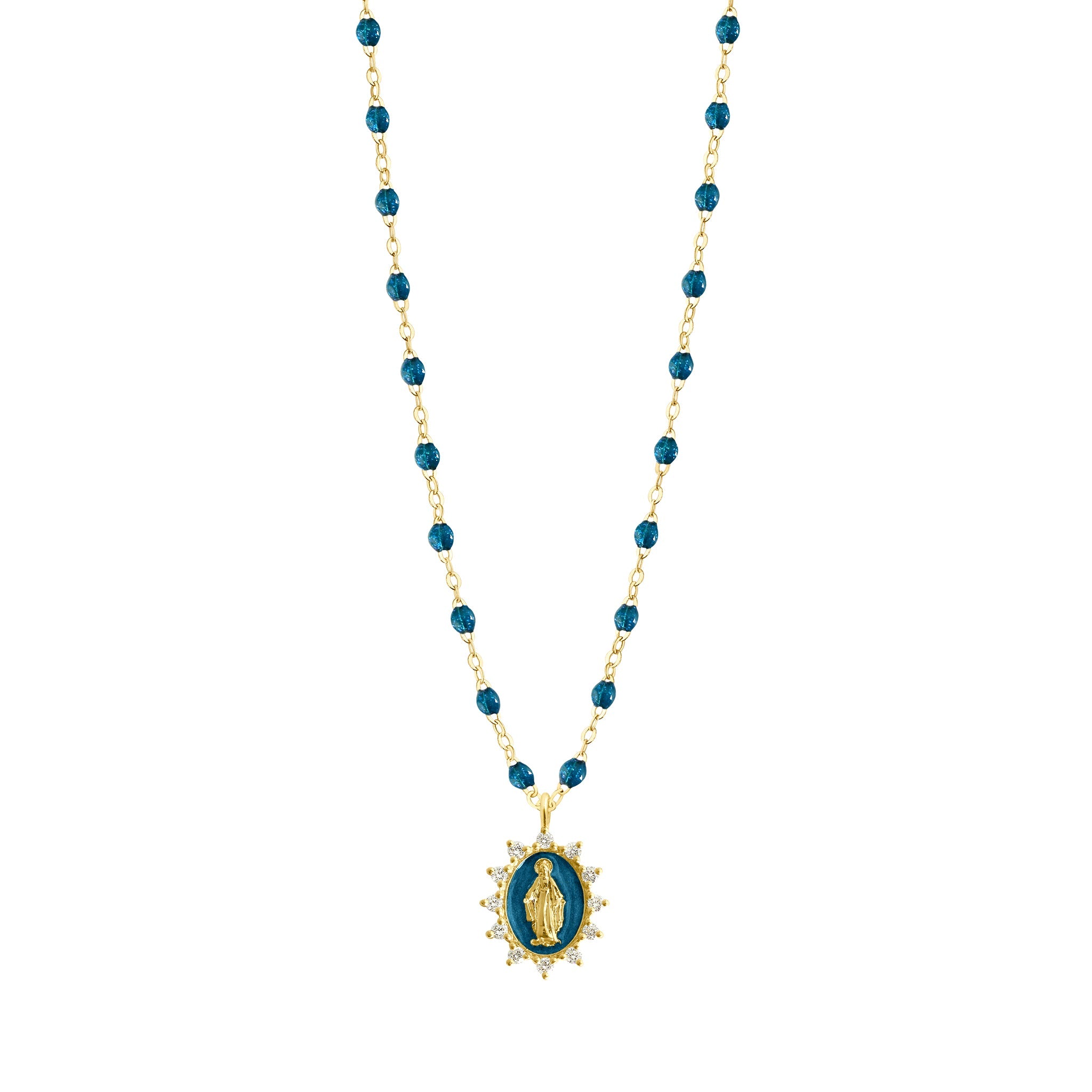 Gigi Clozeau - Collier jungle Petite Madone Suprême diamants, or jaune, 42 cm