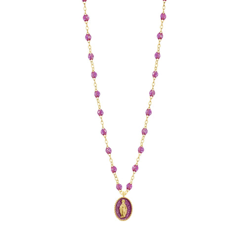 Gigi Clozeau - Collier Madone résine galaxy, or jaune, 42 cm
