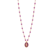 Gigi Clozeau - Collier Madone résine galaxy, or rose, 42 cm