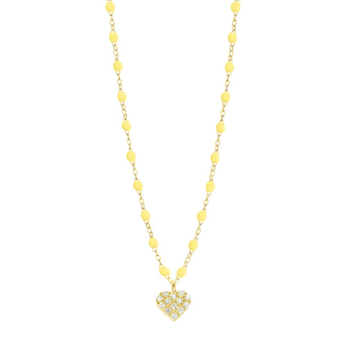 Gigi Clozeau - Collier mimosa Cœur In Love, Diamants, or jaune, 42 cm