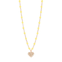 Gigi Clozeau - Collier mimosa Cœur In Love, Diamants, or rose, 42 cm