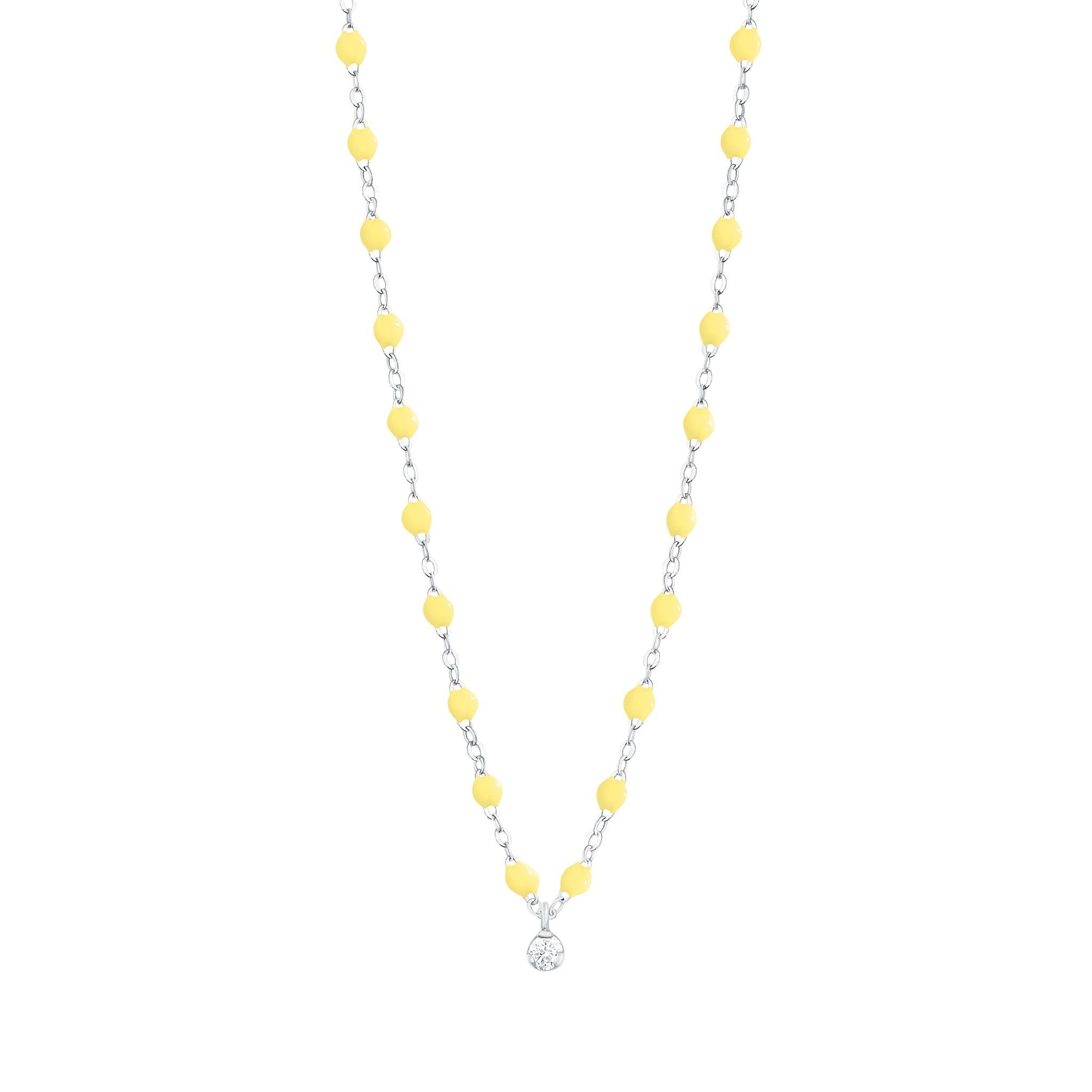 Gigi Clozeau - Collier mimosa Gigi Suprême, Diamant, or blanc, 42 cm