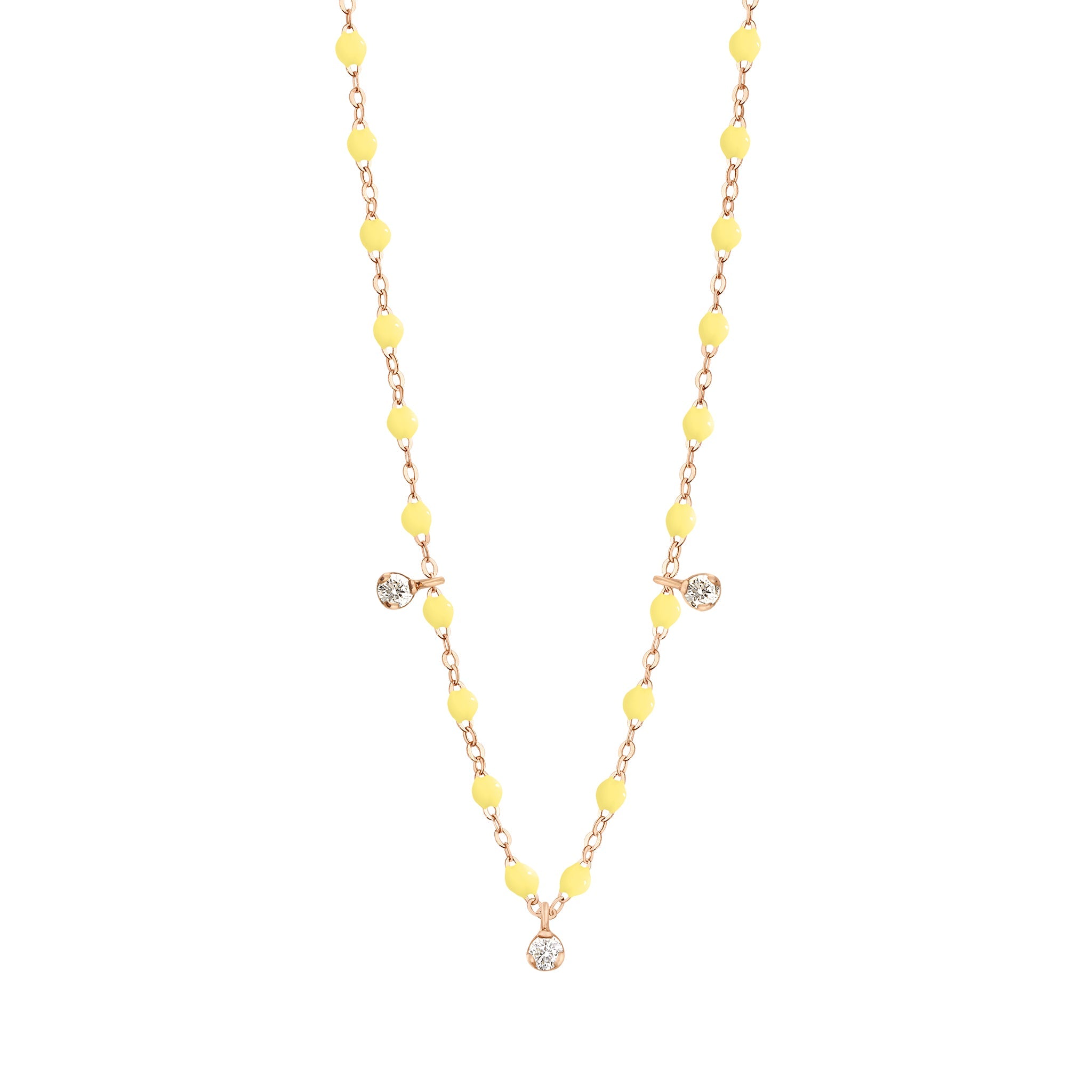 Gigi Clozeau - Collier mimosa Gigi Suprême, Diamants, or rose, 45 cm