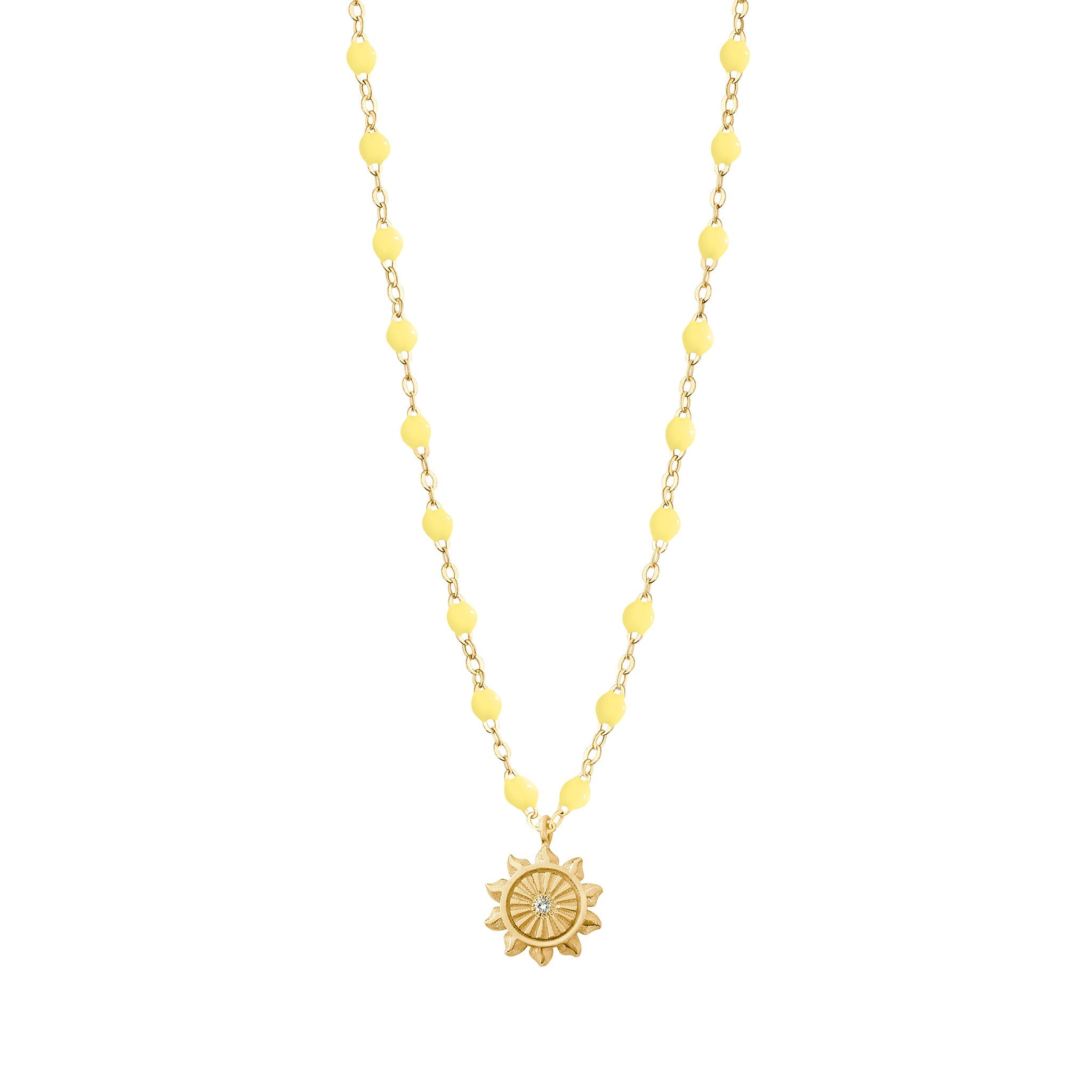 Gigi Clozeau - Collier mimosa Lucky Sun, Diamants, or jaune, 42 cm