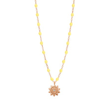 Gigi Clozeau - Collier mimosa Lucky Sun, Diamants, or rose, 42 cm