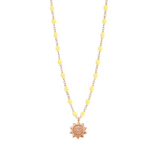 Gigi Clozeau - Collier mimosa Lucky Sun, Diamants, or rose, 42 cm
