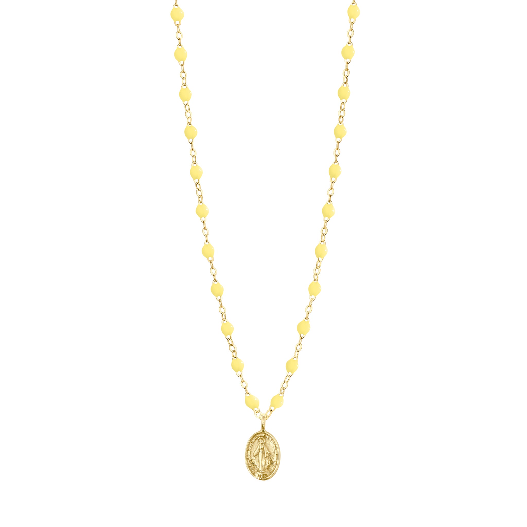 Gigi Clozeau - Collier mimosa Madone, or jaune, 42 cm 