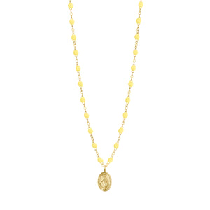 Gigi Clozeau - Collier mimosa Madone, or jaune, 42 cm 