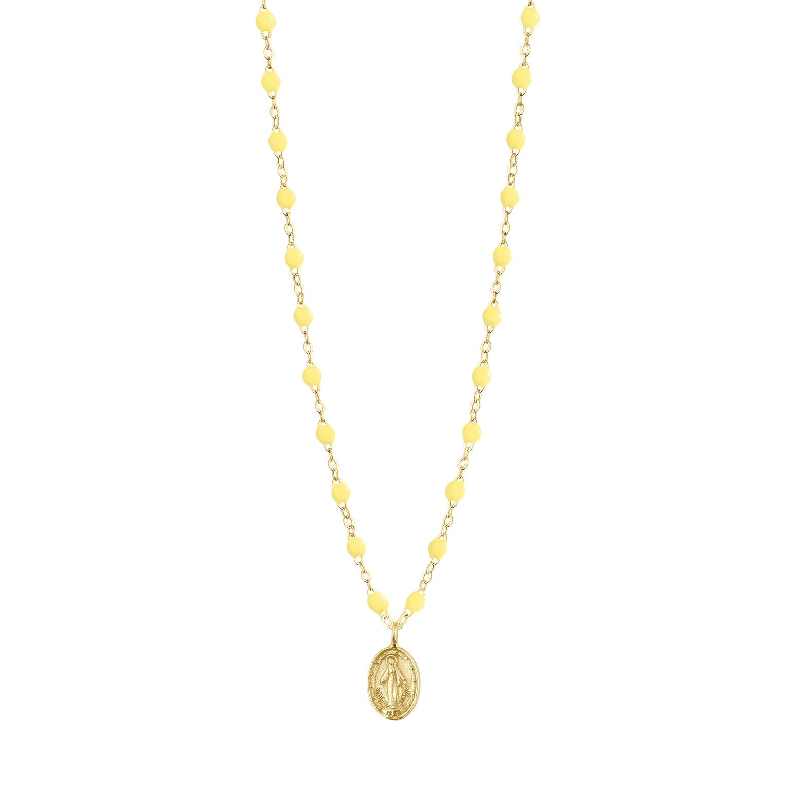 Gigi Clozeau - Collier mimosa Madone, or jaune, 42 cm 