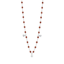 Gigi Clozeau - Collier moka Gigi Suprême, or blanc, 3 diamants, 45 cm