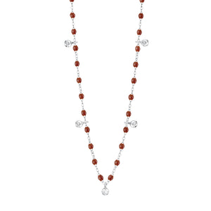 Gigi Clozeau - Collier moka Gigi Suprême, or blanc, 5 diamants, 45 cm