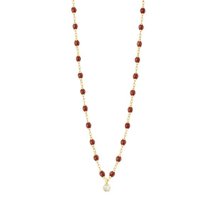 Gigi Clozeau - Collier moka Gigi Suprême, or jaune, 1 diamant, 42 cm