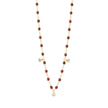 Gigi Clozeau - Collier moka Gigi Suprême, or jaune, 3 diamants, 45 cm