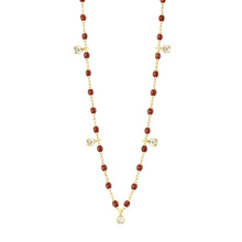 Gigi Clozeau - Collier moka Gigi Suprême, or jaune, 5 diamants, 45 cm