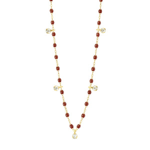 Gigi Clozeau - Collier moka Gigi Suprême, or jaune, 5 diamants, 45 cm