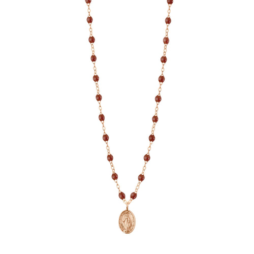 Gigi Clozeau - Collier moka Madone, or rose, 42 cm