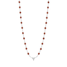 Gigi Clozeau - Collier moka petit Kosmos, diamants, or blanc, 42 cm