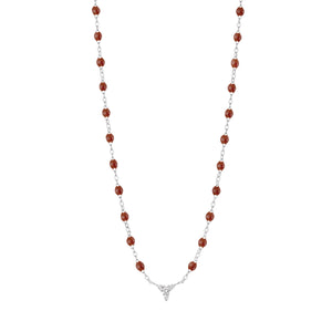 Gigi Clozeau - Collier moka petit Kosmos, diamants, or blanc, 42 cm
