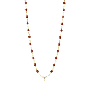Gigi Clozeau - Collier moka petit Kosmos, diamants, or jaune, 42 cm