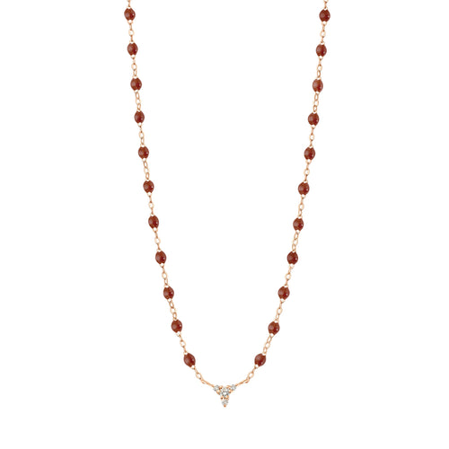 Gigi Clozeau - Collier moka petit Kosmos, diamants, or rose, 42 cm