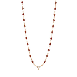 Gigi Clozeau - Collier moka petit Kosmos, diamants, or rose, 42 cm