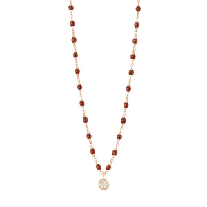Gigi Clozeau - Collier moka Puce, diamants, or rose, 42 cm