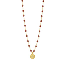Gigi Clozeau - Collier moka Trèfle Lumière, diamant, or jaune, 42 cm